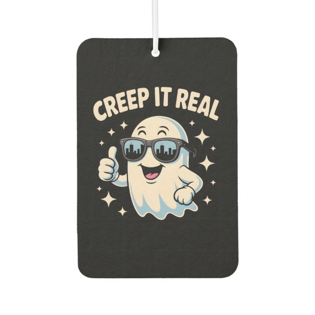 Creep It Real, Cute Halloween Ghost Air Freshener (Front)