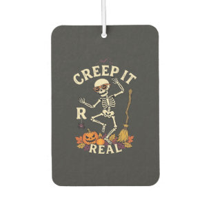Creep It Real Dancing Skeleton Pumpkin Broom_1 Air Freshener