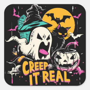 Creep It Real ExDesigner Halloween Square Sticker