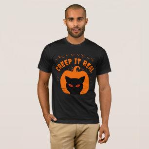 CREEP IT REAL FUNNY CAT HALLOWEEN T-Shirt