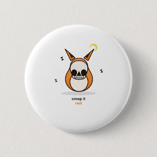 Creep It Real Funny Halloween Fox Skull Mask 2 Inch Round Button