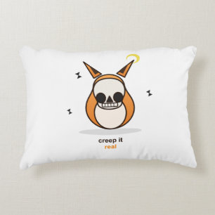 Creep It Real Funny Halloween Fox Skull Mask Accent Pillow