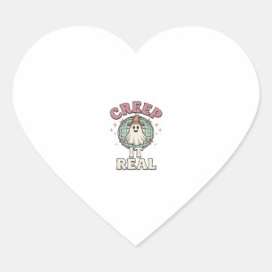 Creep It Real Ghost Disco Halloween Shirt Design_1 Heart Sticker