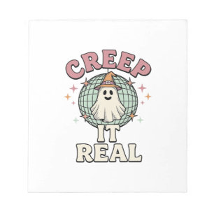 Creep It Real Ghost Disco Halloween Shirt Design_1 Notepad