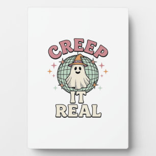 Creep It Real Ghost Disco Halloween Shirt Design_1 Plaque