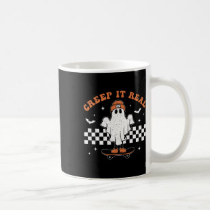Creep It Real Ghost Skateboard Retro Cute Hallowee Coffee Mug