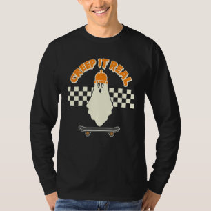 Creep It Real   Ghost Skater Boy Skateboard   Bean T-Shirt