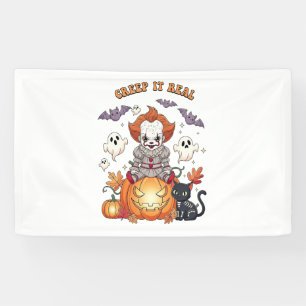 Creep It Real Halloween Clown Banner