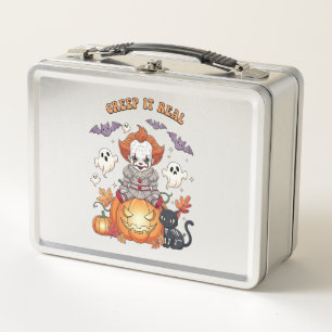 Creep It Real Halloween Clown Metal Lunch Box