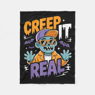 Creep It Real Halloween Costume Funny Fleece Blanket