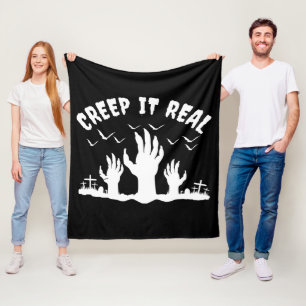 CREEP IT REAL HALLOWEEN GRAVEYARD COSTUME FLEECE BLANKET