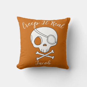 Creep It Real Halloween jack-o-lantern pumpkin Throw Pillow