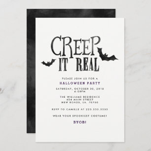 Creep It Real Halloween Party Invitation