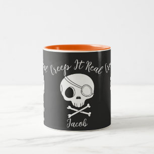 Creep It Real Halloween spooky boo Two-Tone Coffee Mug