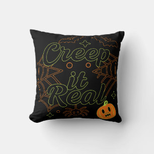 Creep It Real Halloween Tee Throw Pillow