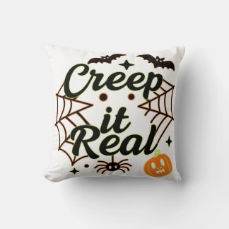 Creep It Real Halloween Tee Throw Pillow