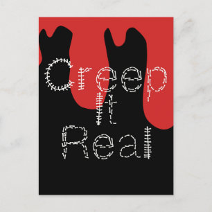 Creep it Real Hand Drawn Font Blood Halloween  Postcard