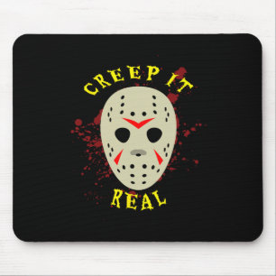 Creep It Real Hockey Mask Halloween Horror Mouse Pad