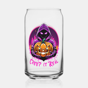 Creep it Real, Horror Halloween illustration Can Glass