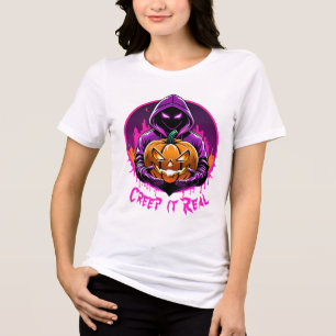 Creep it Real, Horror Halloween illustration Tri-Blend Shirt