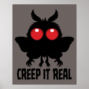 Creep It Real Mysterious Mothman Cryptid Poster