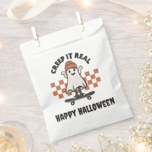 Creep it Real Skateboarding Ghost Happy Halloween Favour Bag