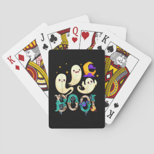 Creep It Real Skateboarding Ghost Retro Halloween Playing Cards