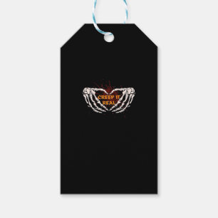 Creep It Real, Skeleton Hands Showing Heart Gift Tags