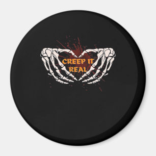 Creep It Real, Skeleton Hands Showing Heart Magnet