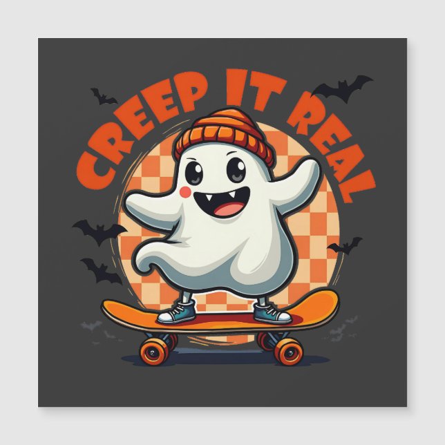 Creep it real Spooky Halloween Ghost Skating Board (Front)