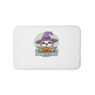 Creep It Slow – Cute Halloween Sloth Shirt with Pu Bath Mat