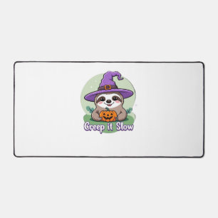 Creep It Slow � Cute Halloween Sloth Shirt with Pu Desk Mat
