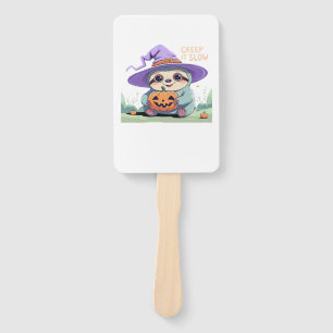 Creep It Slow � Cute Sloth Halloween Shirt  Funny  Hand Fan