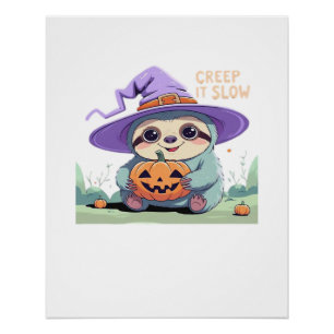 Creep It Slow � Cute Sloth Halloween Shirt Funny Poster