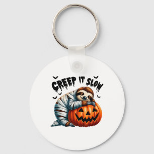 Creep It Slow Cute Sloth Mummy Jack O Lantern Hall Keychain