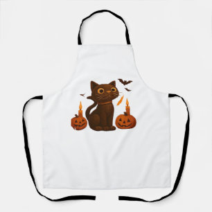 Creeper Pumpkin Cat Halloween Gift Oversized T-Shi Apron