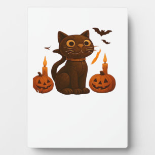 Creeper Pumpkin Cat Halloween Gift Oversized T-Shi Plaque
