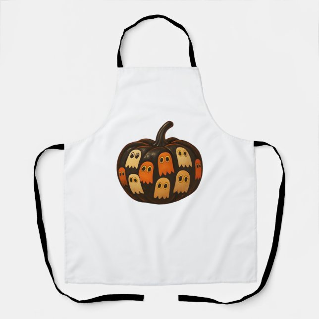 Creeper Pumpkin Ghosts Halloween Gift Classic T-Sh Apron (Front)