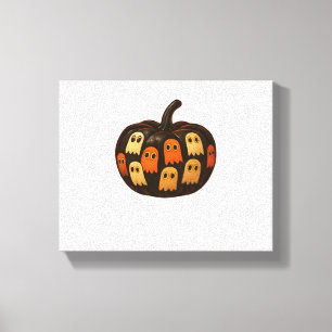 Creeper Pumpkin Ghosts Halloween Gift Classic T-Sh Canvas Print
