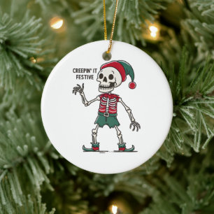 Creepin' It Festive Ceramic Ornament