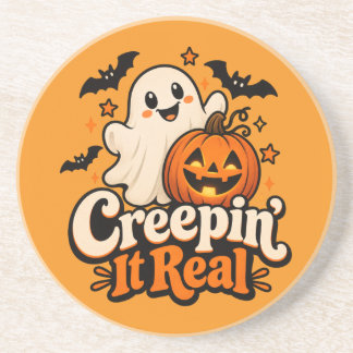 “Creepin’ It Real” Cute Halloween Coaster