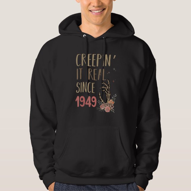 Creepin It Real Halloween Retro 1949 Holiday Spook Hoodie (Front)