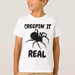 CREEPIN' IT REAL Kids Funny Spider T-Shirts