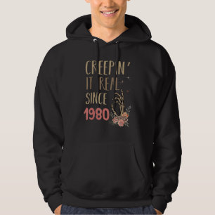Creepin It Real Since 1980 Spooky Halloween Vintag Hoodie