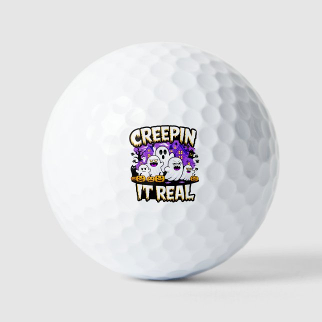 Creepin' It Real | Spooky Halloween Design Fun Golf Balls (Front)