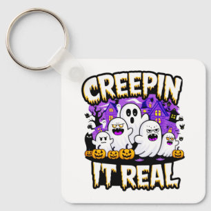 Creepin' It Real   Spooky Halloween Design Fun Keychain