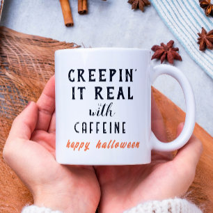Creepin' It Real White Halloween Coffee Mug