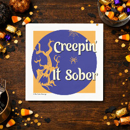 Creepin’ It Sober | Halloween Sober Party Napkin