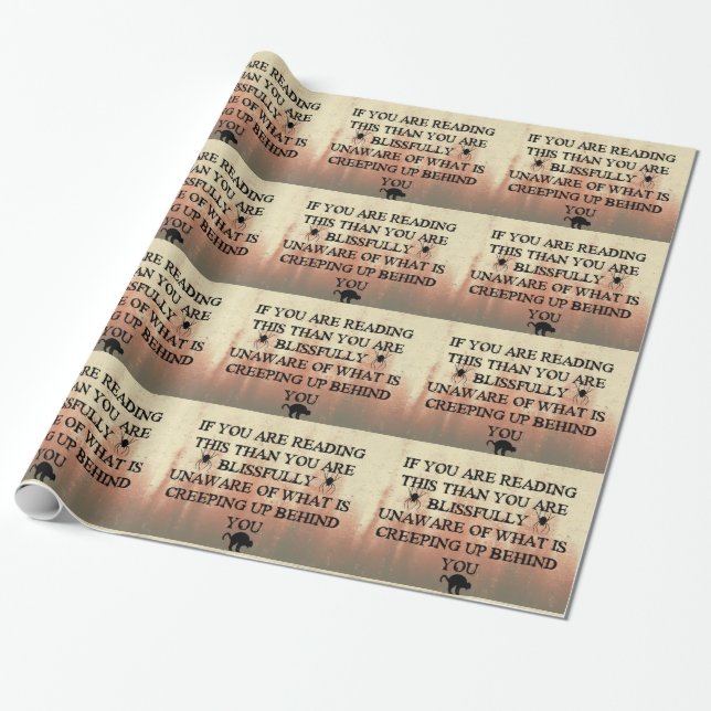 Creeping Up Behind You Wrapping Paper (Unrolled)