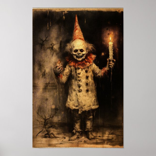 Creepmas Spooky Gothic Vintage Clown Poster (Front)